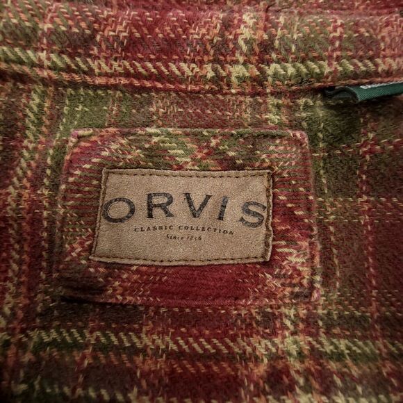 ORVIS Big Bear Heavyweight Double Brushed Flannel Button Down Shirt Men XL Plaid - Picture 2 of 9